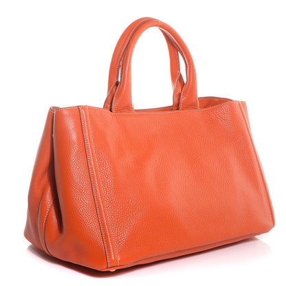 Prada Vitello Daino Shopping Tote Papaya 3 of 10