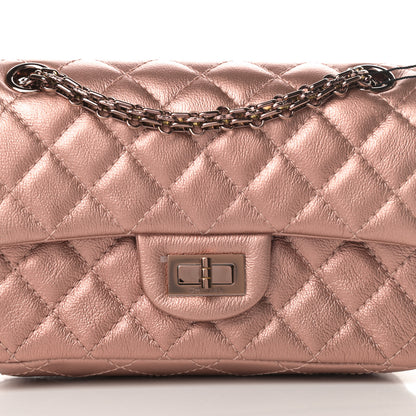 Chanel Metallic Grained Calfskin Quilted 2.55 Reissue Mini Flap Copper Pink 8 of 11