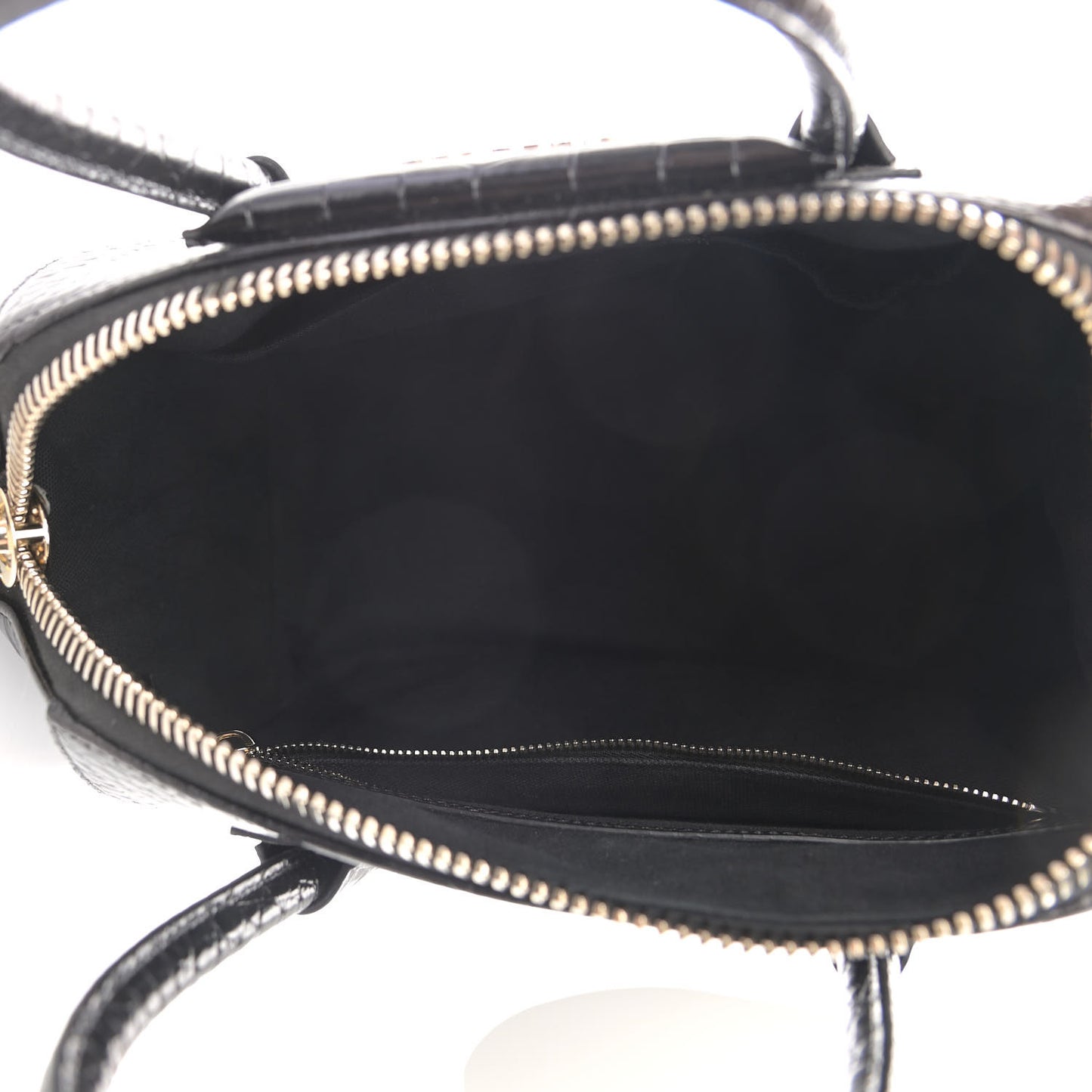 Calfskin Crocodile Embossed Small Antigona Black