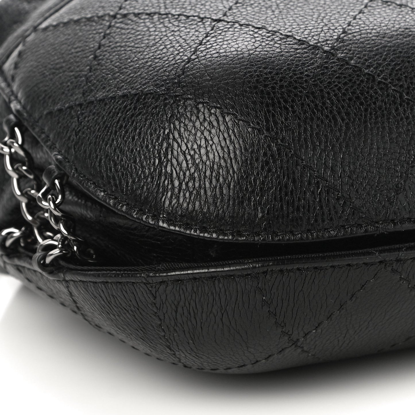 Calfskin Quilted Small Gabrielle Bucket Black