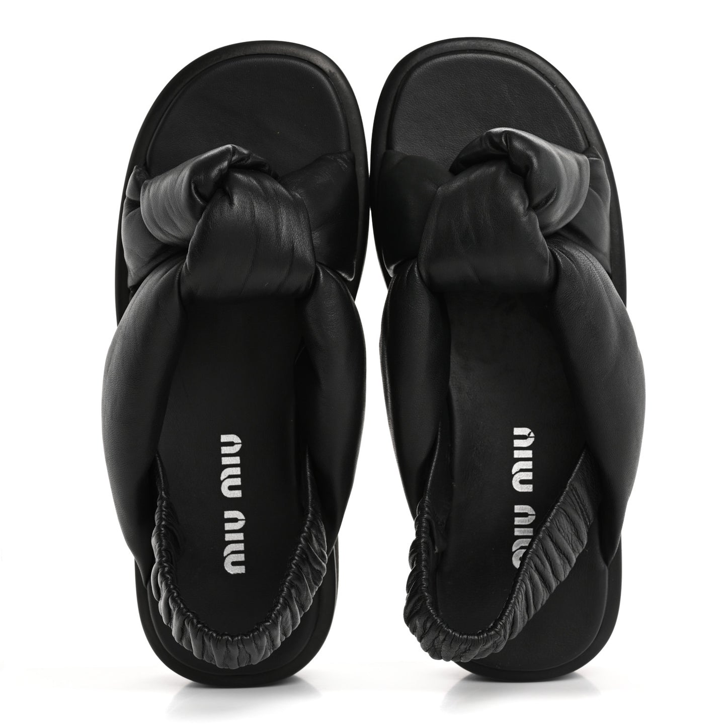 Padded Nappa Flatform Sandals 35 Black