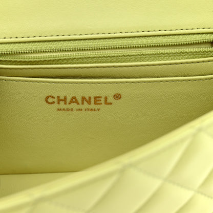 Chanel Lambskin Quilted Mini Rectangular Flap Light Green 6 of 12