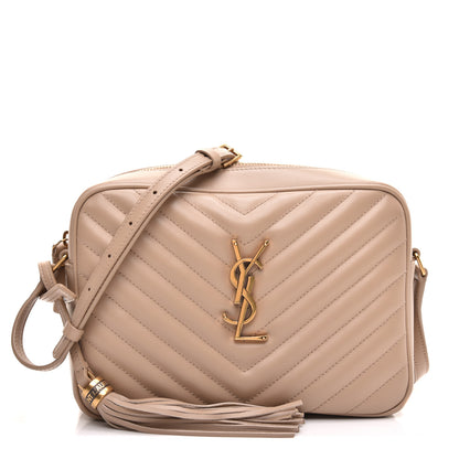 Saint Laurent Calfskin Matelasse Monogram Lou Camera Bag Dark Beige 1 of 10