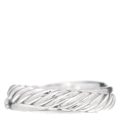 David Yurman Sterling Silver Diamond 5mm Crossover Ring 52 6 3 of 4