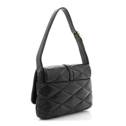 Saint Laurent Lambskin Quilted Le 57 Diamond Shoulder Bag Black 3 of 10