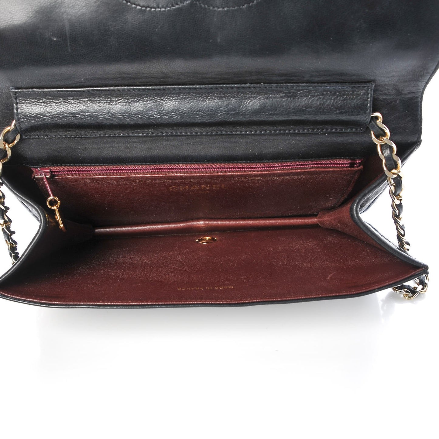 Lambskin Quilted Small Single Flap Black