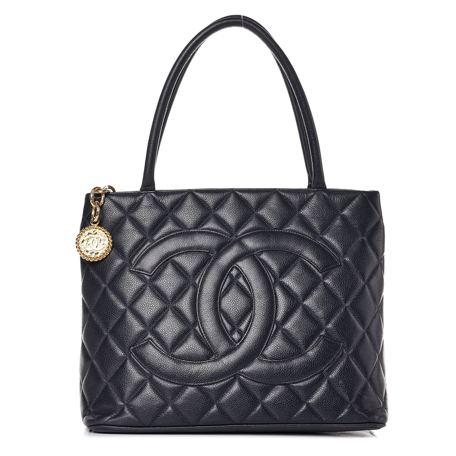 Chanel Caviar Quilted Medallion Tote Navy 1 of 22