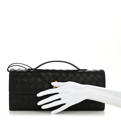 Bottega Veneta Nappa Intrecciato Long Andiamo Top Handle Clutch Black 2 of 8