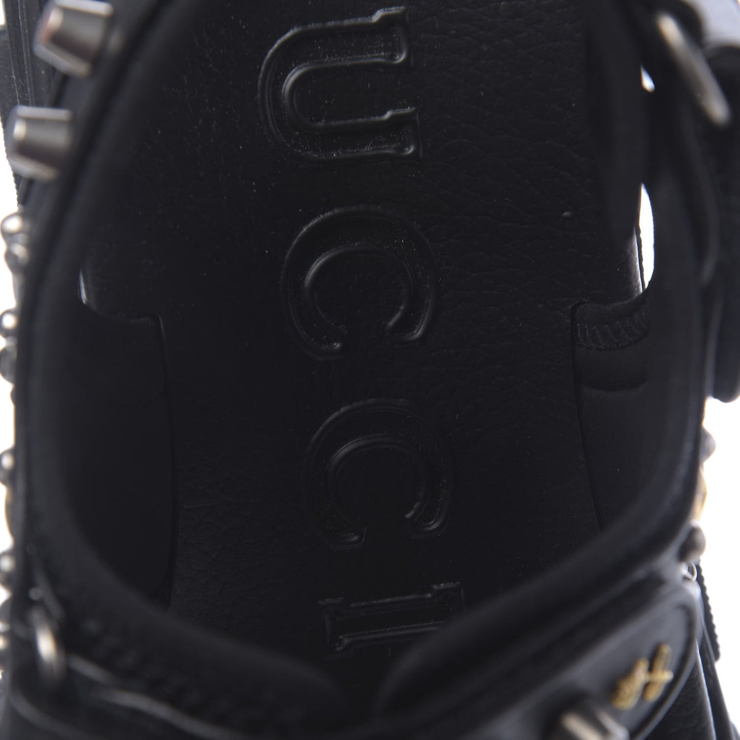 Nappa Mesh Studded Mens Aguru Sandals 10 Black