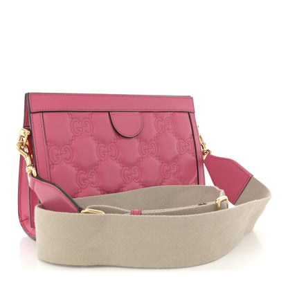 Gucci Calfskin GG Matelasse Small Slim Chain Shoulder Bag Rhodamine Pink Natural 3 of 11