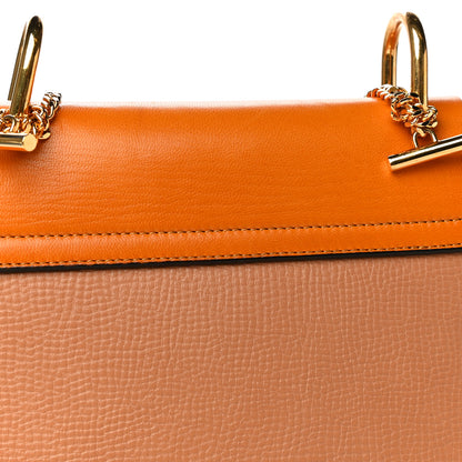 Chloe Grained Calfskin Lambskin Bi-Color Drew Shoulder Bag Wet Sand Sunflower 18 of 19