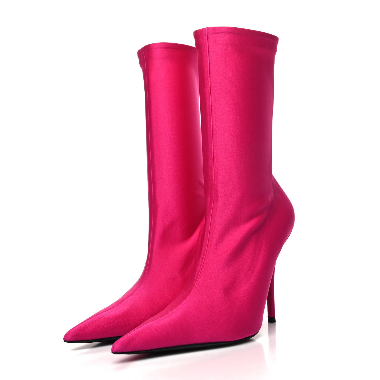 Jersey Crepe Extreme Pointed Toe Knife Booties 39 Dark Pink