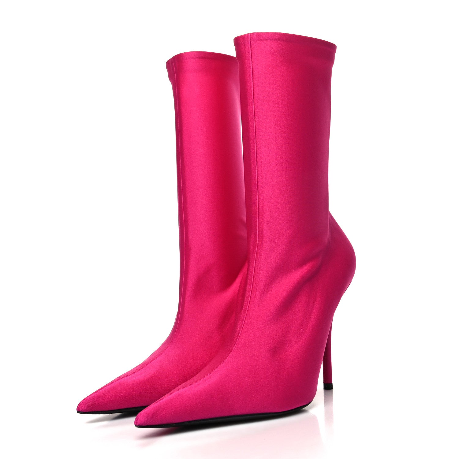 Balenciaga Jersey Crepe Extreme Pointed Toe Knife Booties 39 Dark Pink 3 of 7