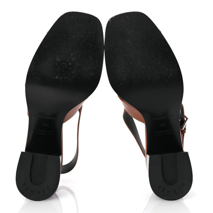 Hermes Calfskin Elbe 60 Sandals 38.5 Marron Glaise 7 of 13