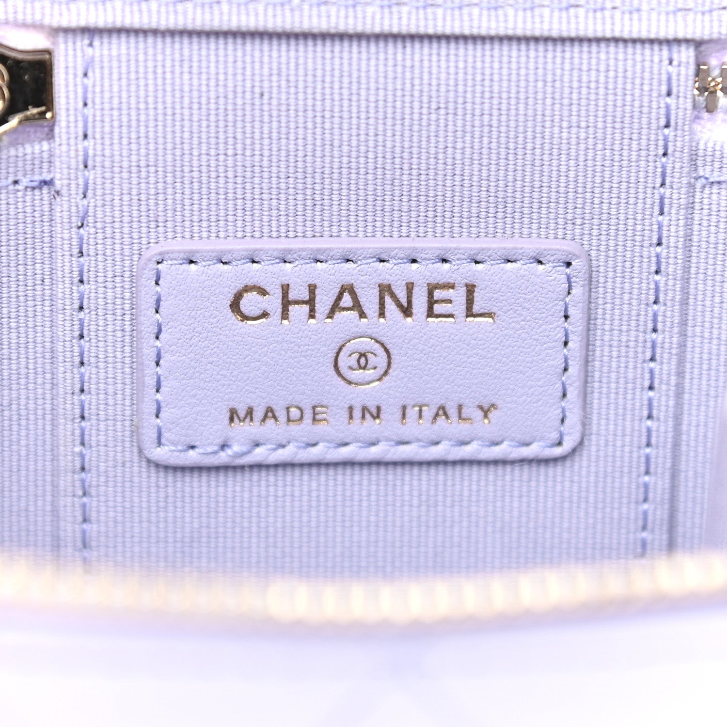Chanel Lambskin Quilted Top Handle Mini Vanity Case With Chain Light Purple 6 of 9