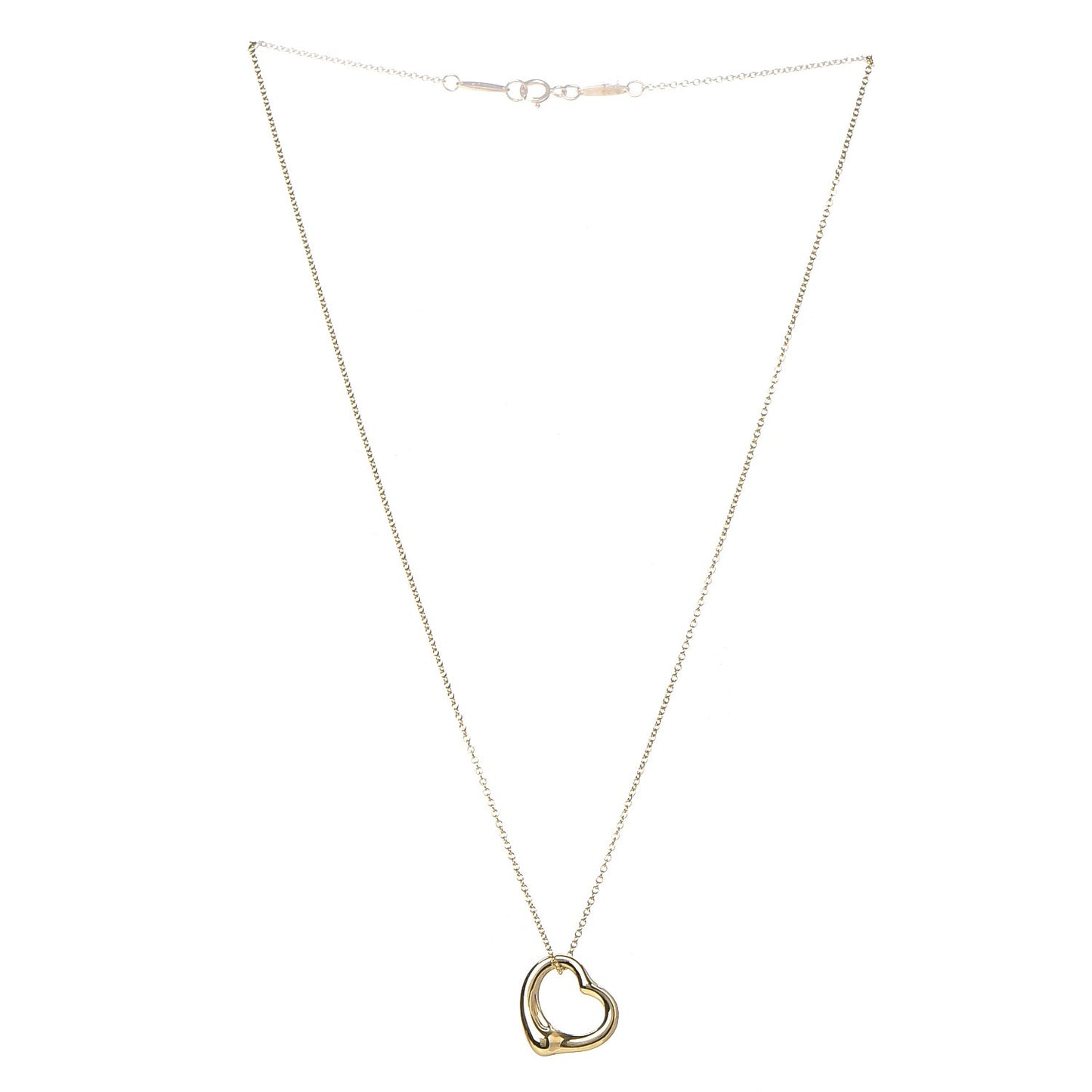 18K Yellow Gold Elsa Peretti Small Open Heart Pendant Necklace