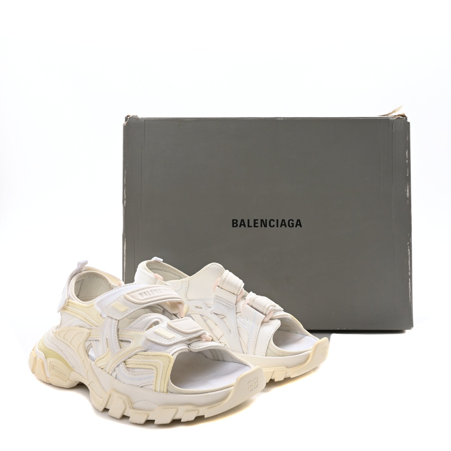 Balenciaga Neoprene Rubber Clear Sole Womens Track Sandals 36 White 9 of 9