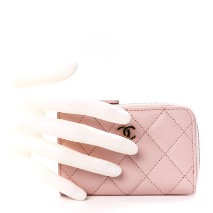Chanel Caviar Quilted Zipped Key Holder Case Light Pink 2 of 12