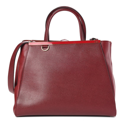 Fendi Vitello Elite Regular 2Jours Tote Rosso Scuro Ciliegia 1 of 11
