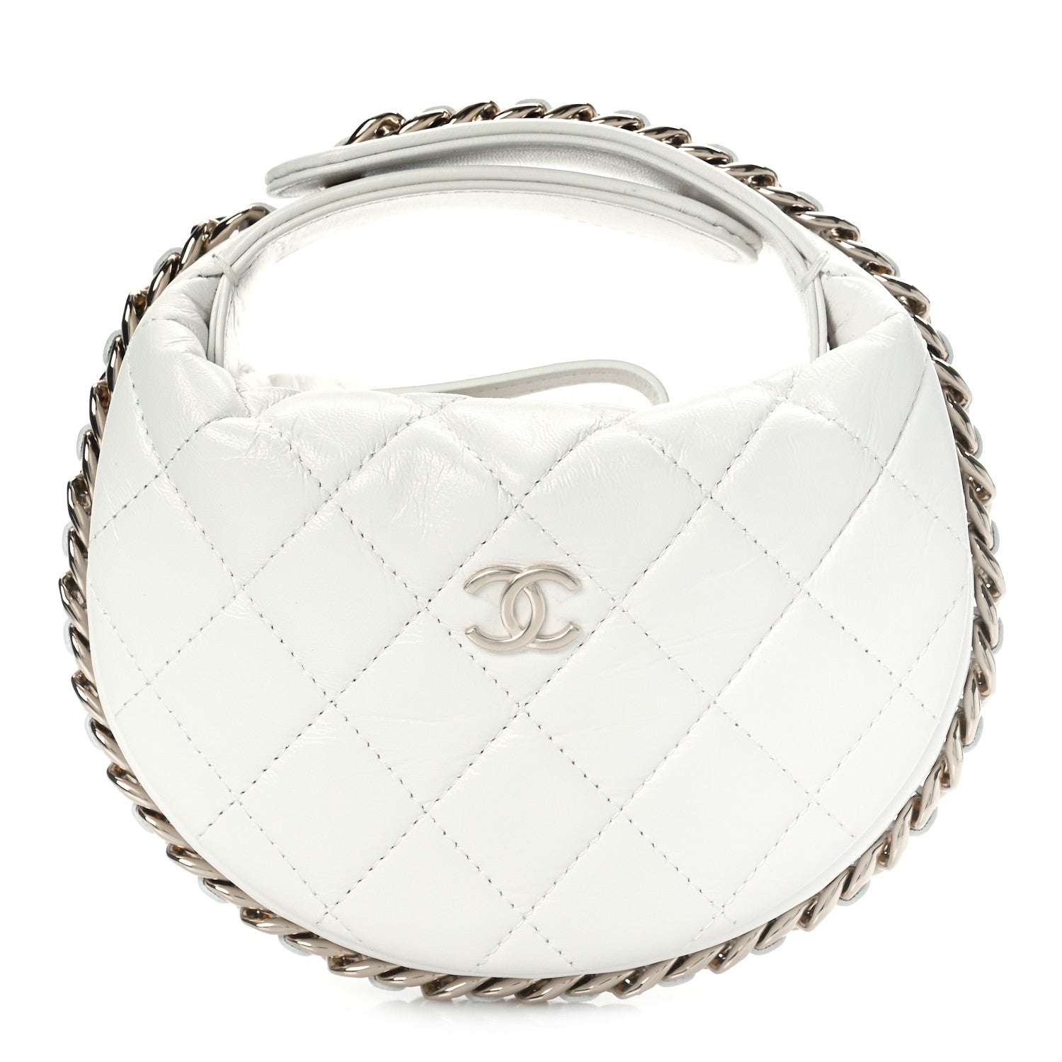 Chanel Lambskin Quilted Chain Around Pouch White 1 of 10