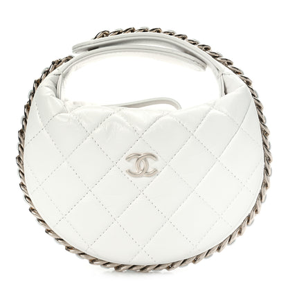 Chanel Lambskin Quilted Chain Around Pouch White 1 of 10