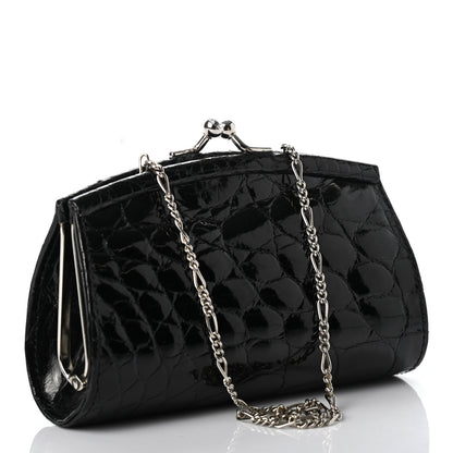 Judith Leiber Crocodile Clutch Black 3 of 7