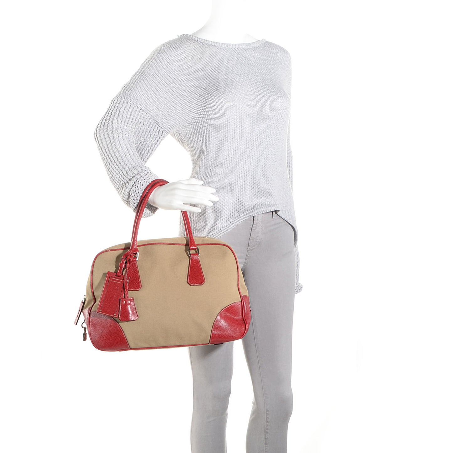 Canvas Boston Bag Red