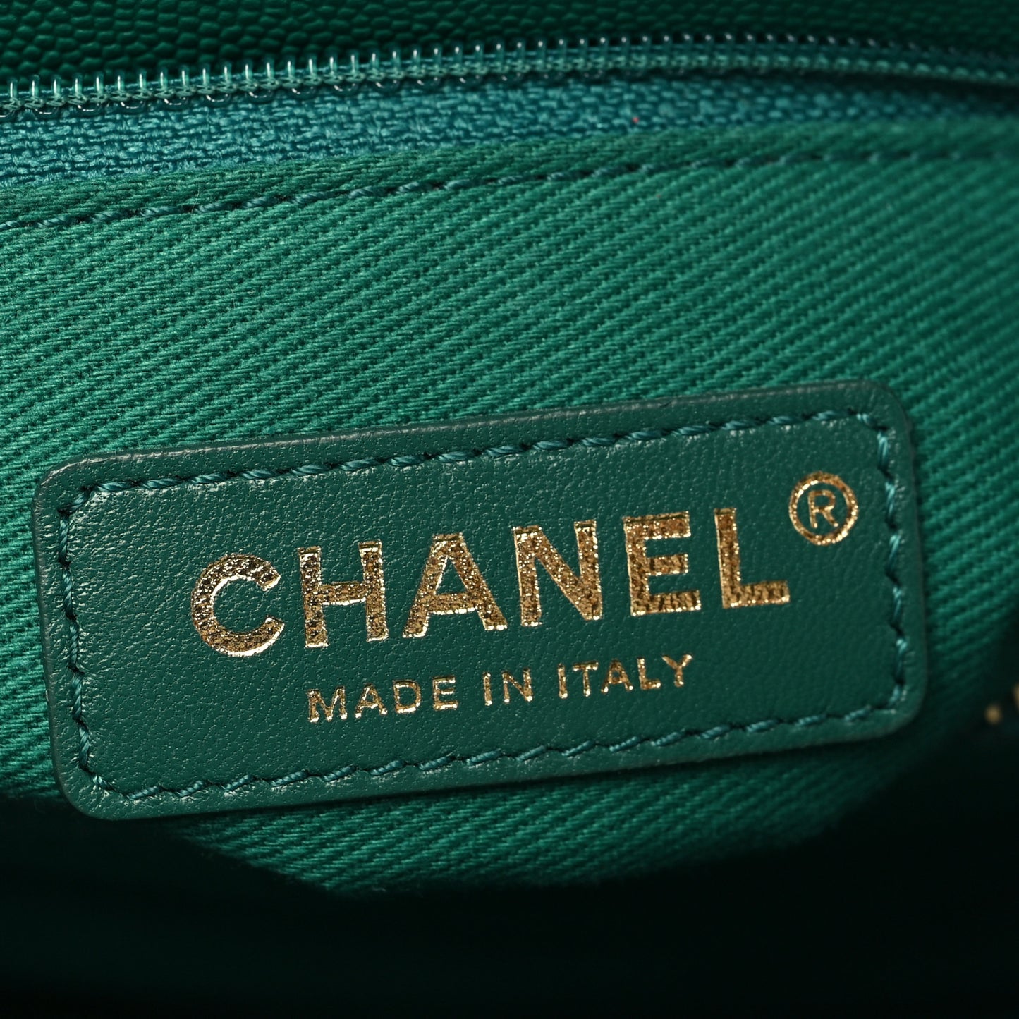 Caviar Quilted Small Coco Handle Flap Green