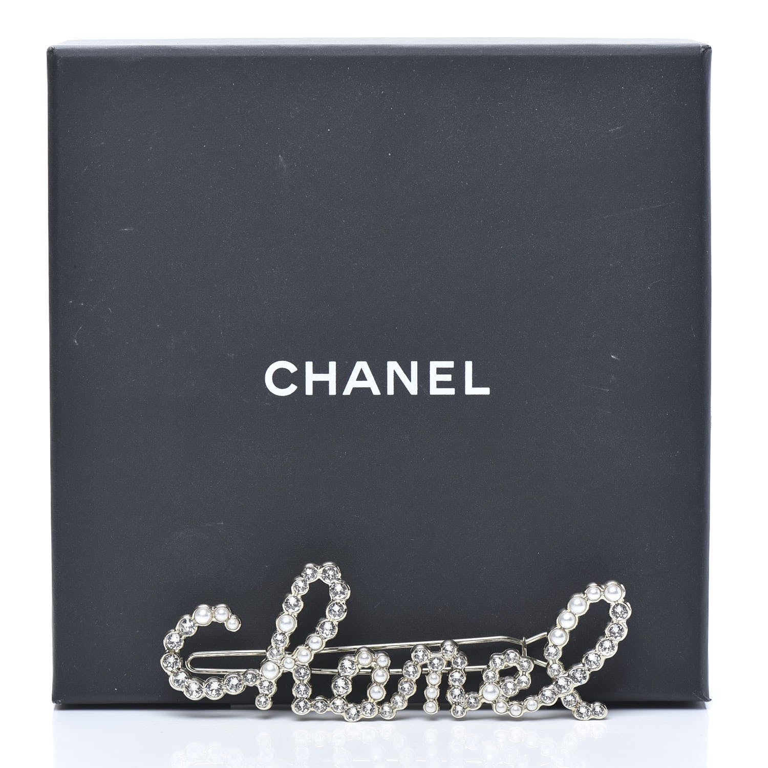 Chanel Metal Glass Swirling Pearls Hair Clip Gold 4 of 4