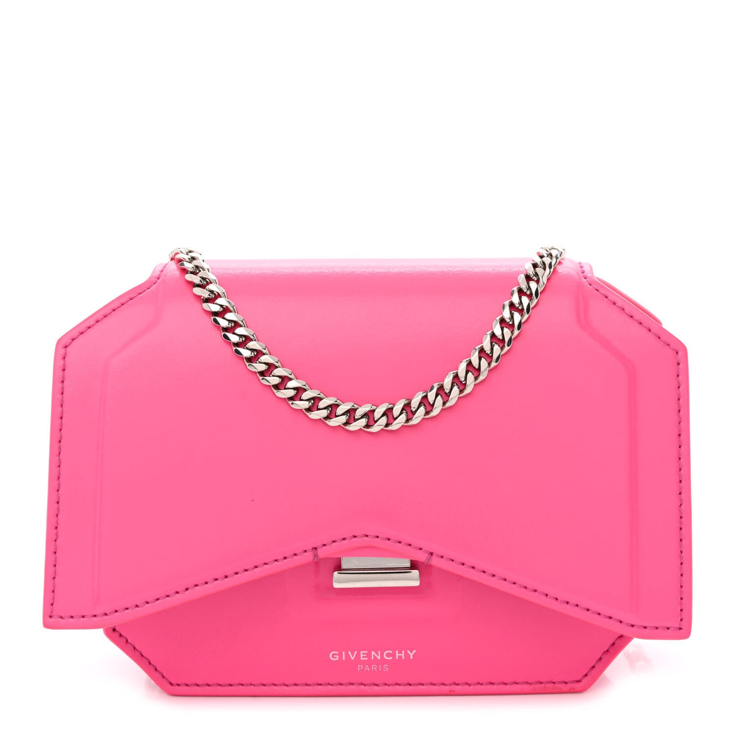 Givenchy Calfskin Bow Cut Chain Wallet Fuchsia 1 of 10