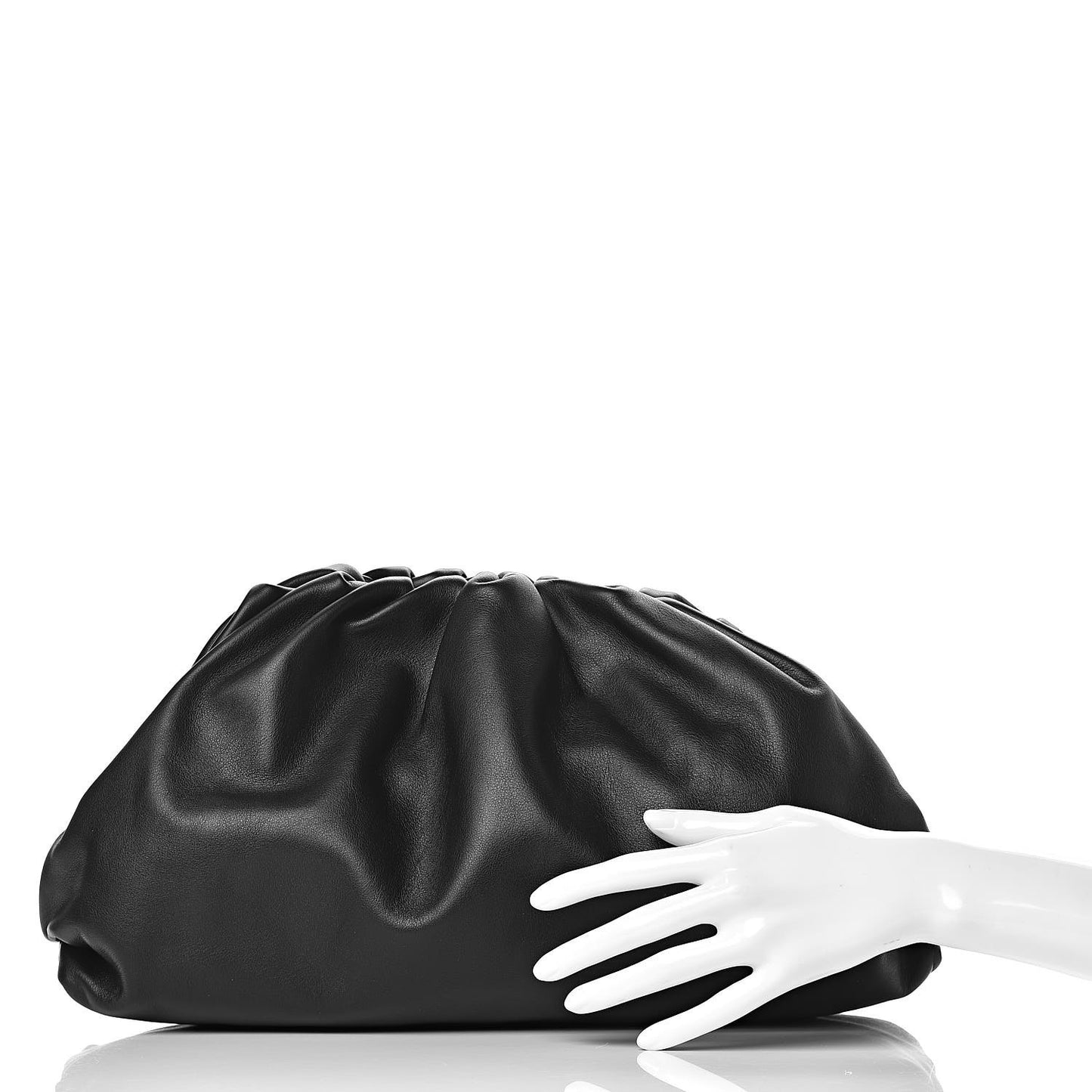 Smooth Butter Calf The Pouch Oversized Clutch Black
