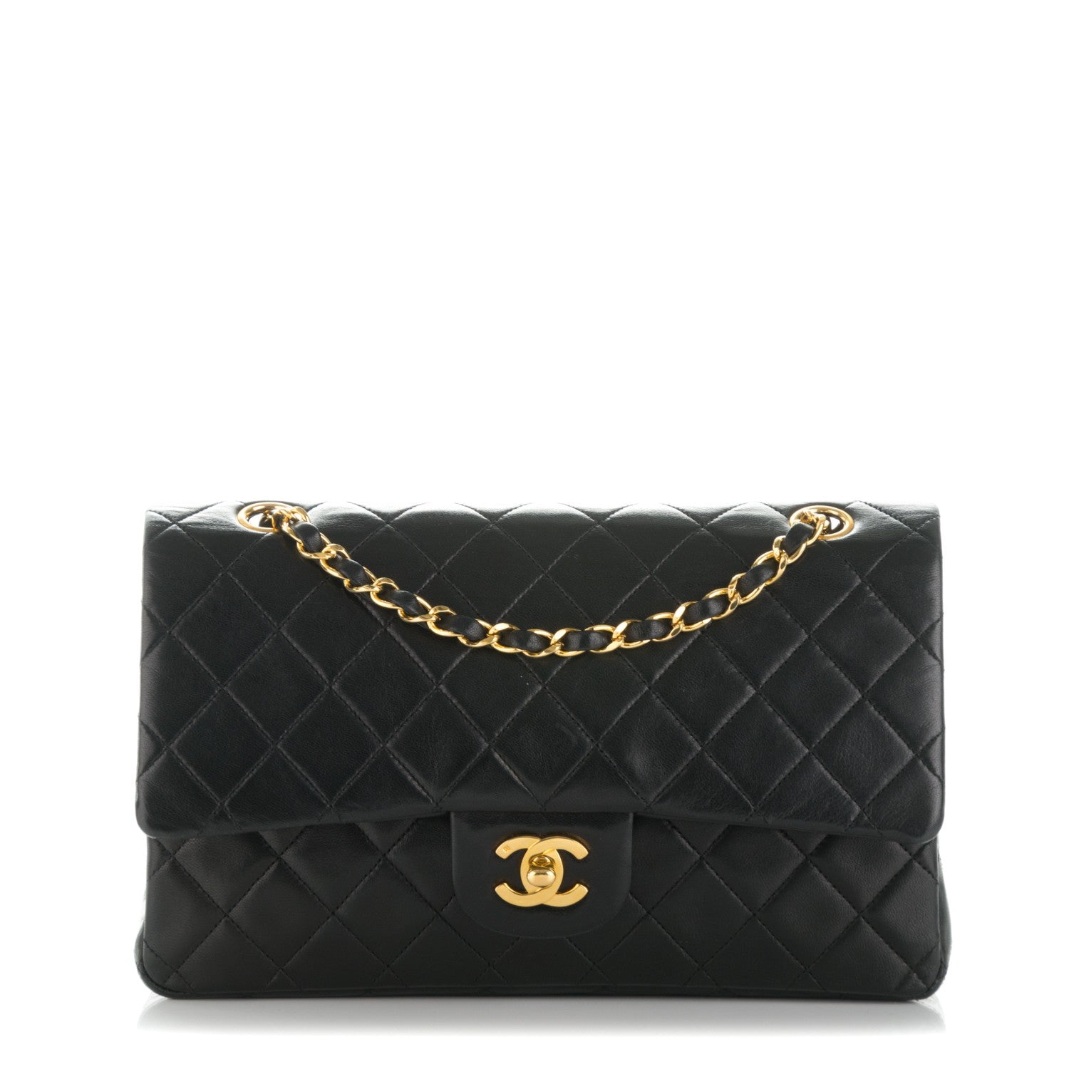 Chanel Lambskin Quilted Medium Double Flap Black 1 of 7