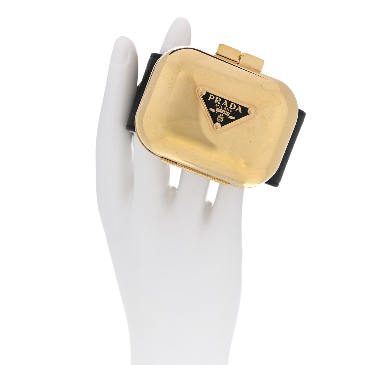 Prada Saffiano Metal Wrist Case M Gold 1851413 – FASHIONPHILE