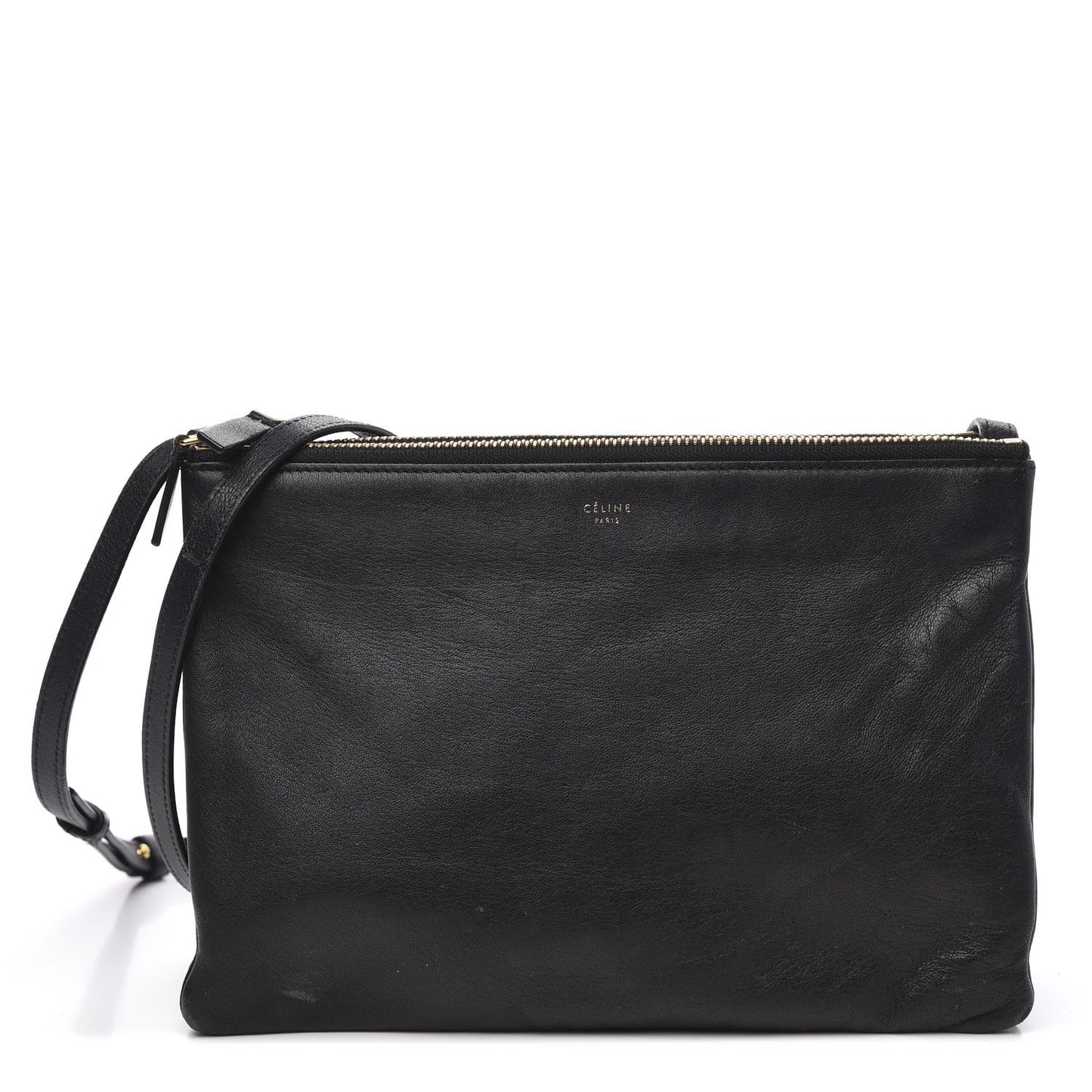 Goatskin Large Trio Crossbody Bag Black