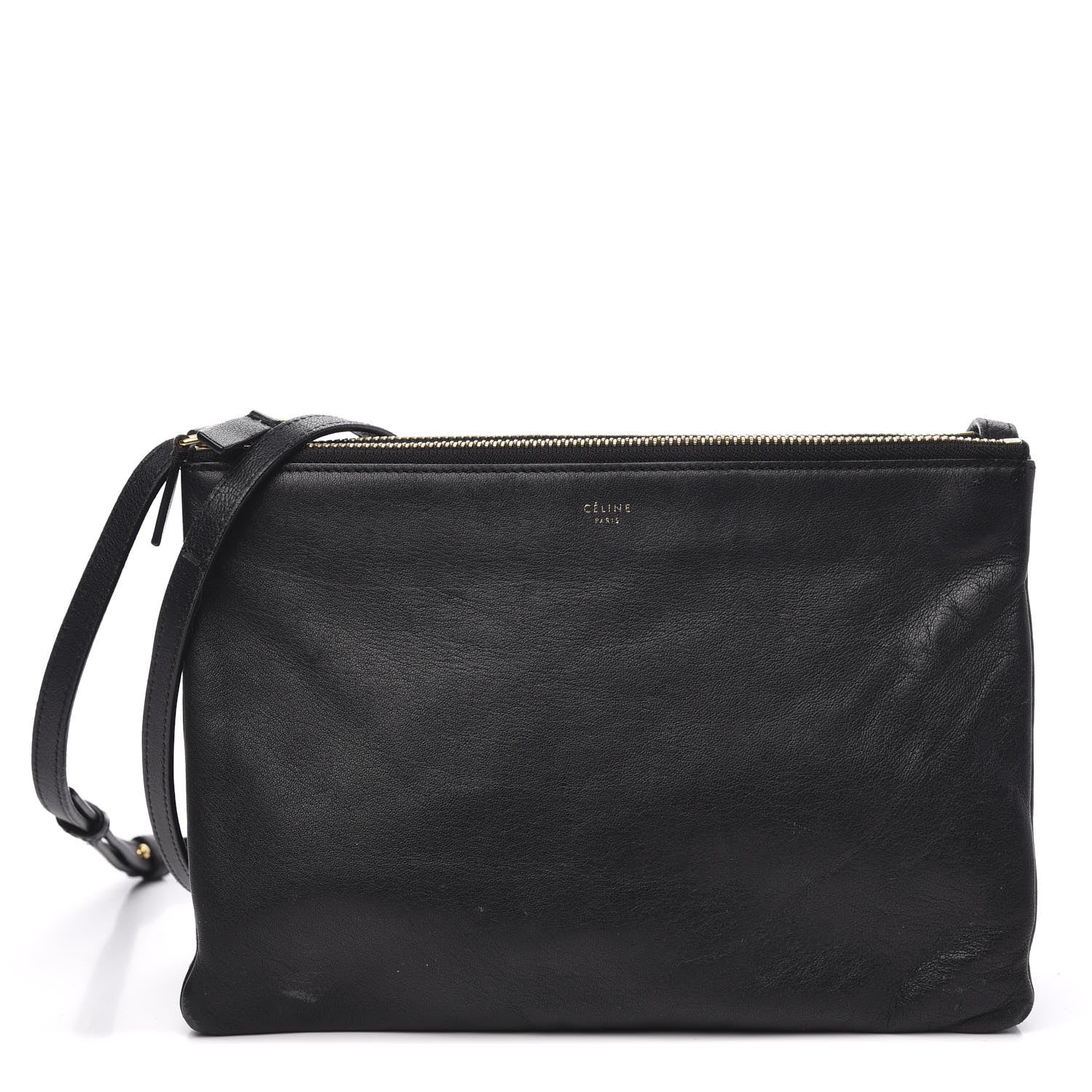 Celine Goatskin Large Trio Crossbody Bag Black 1 of 13