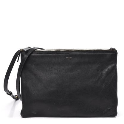 Celine Goatskin Large Trio Crossbody Bag Black 1 of 13