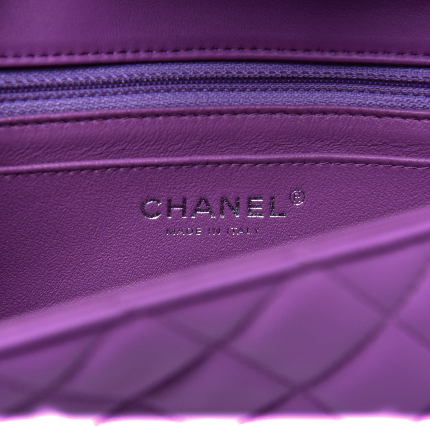 Chanel Lambskin Quilted Mini Rectangular Flap Purple 8 of 11