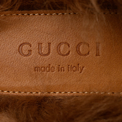 Gucci Velvet Fur Womens Princetown Slippers 36 Black 6 of 8
