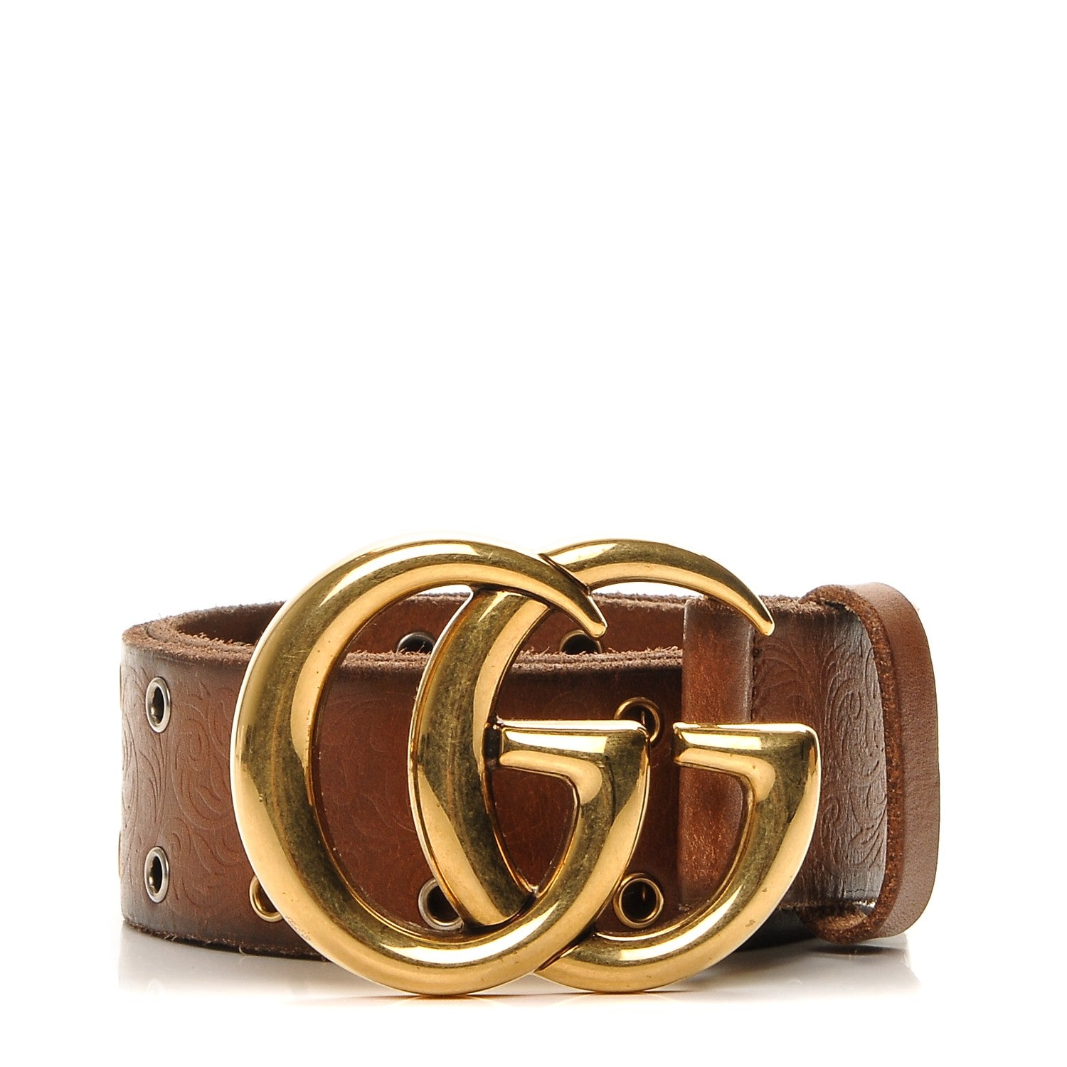Gucci Faded Calfskin Grommet Double G 40mm Belt 65 26 Cuir 1 of 5