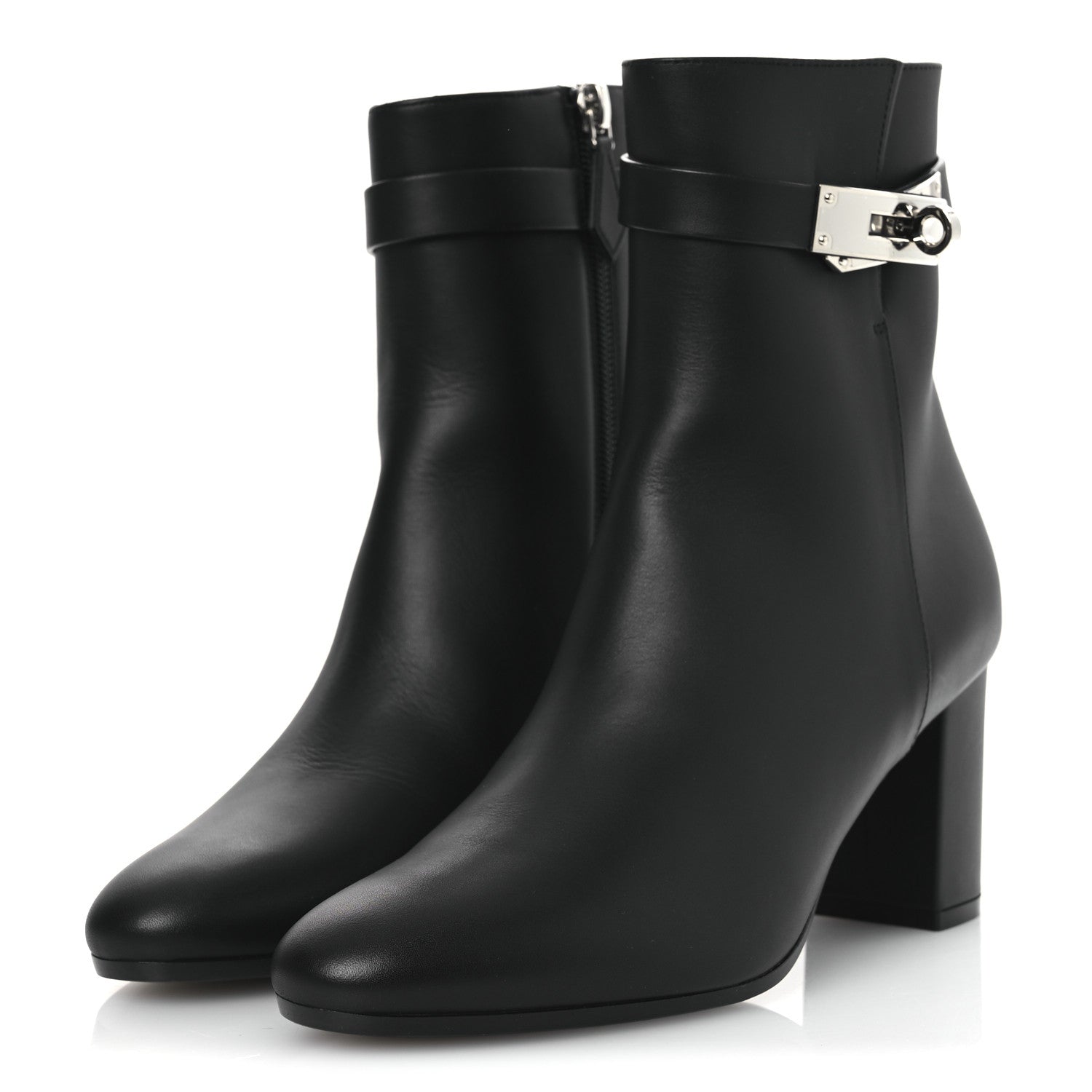 Hermes Calfskin Saint Germain Ankle Boots 36.5 Black 4 of 12
