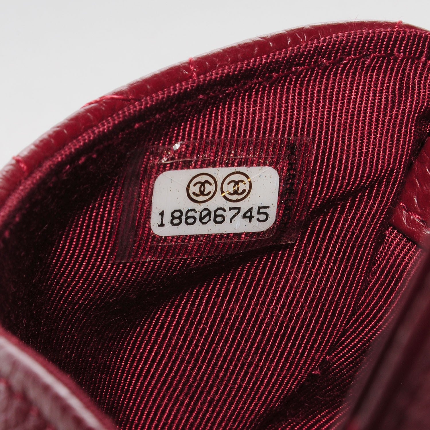 Chanel Caviar Quilted Coin Purse Dark Red 9 of 10