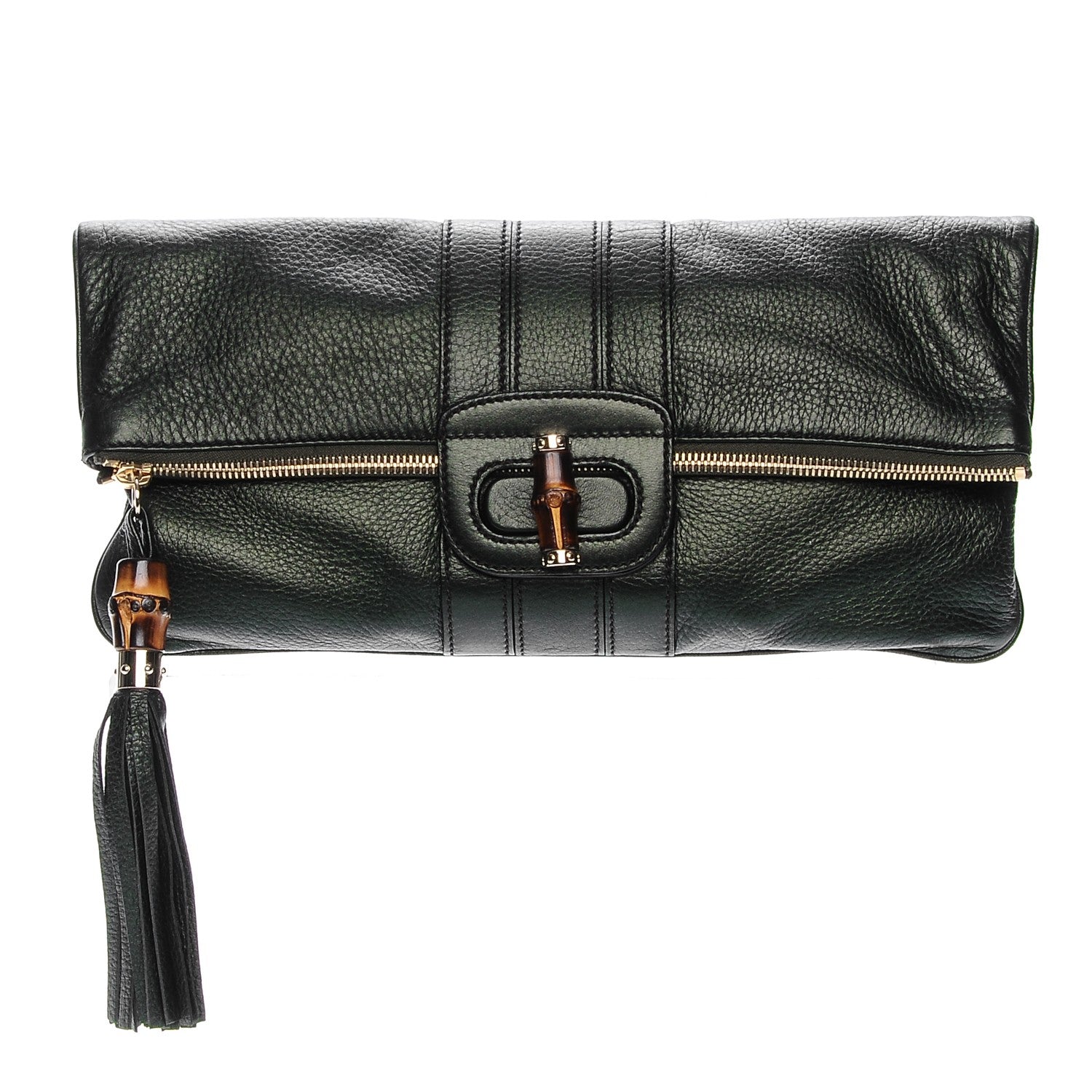 Gucci Calfskin Lucy Folded Clutch Dark Green 1 of 7