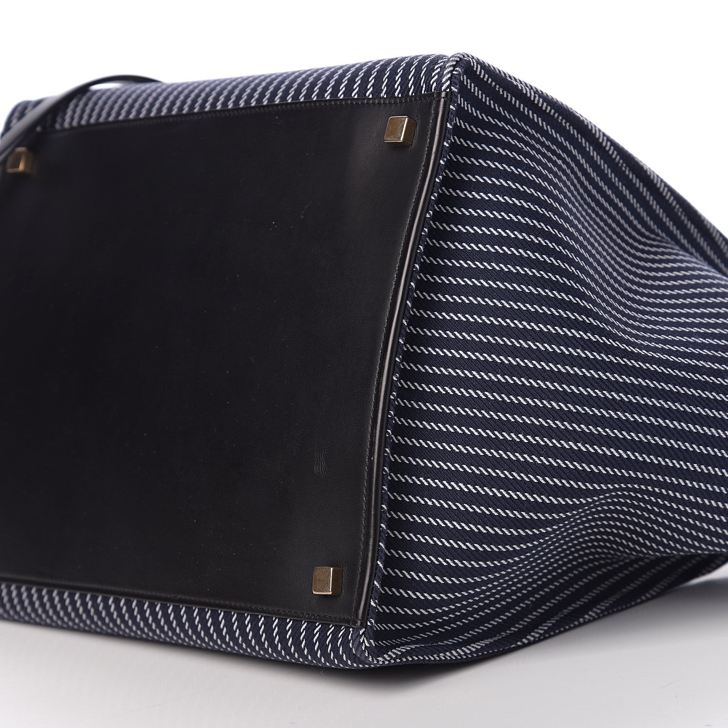 Celine Cotton Canvas Striped Medium Phantom Luggage Navy White 8 of 8