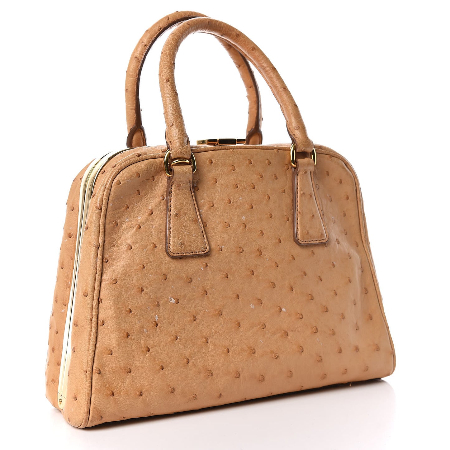 Ostrich Pyramid Bag Soleil