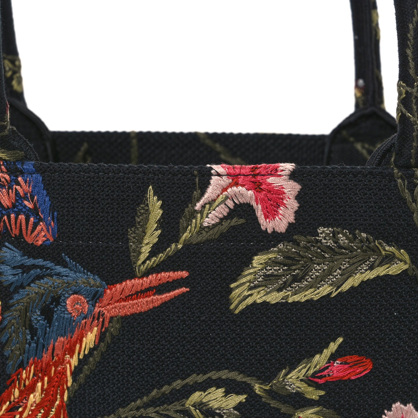 Canvas Embroidered Large Jardin d'Hiver Book Tote Black Multicolor