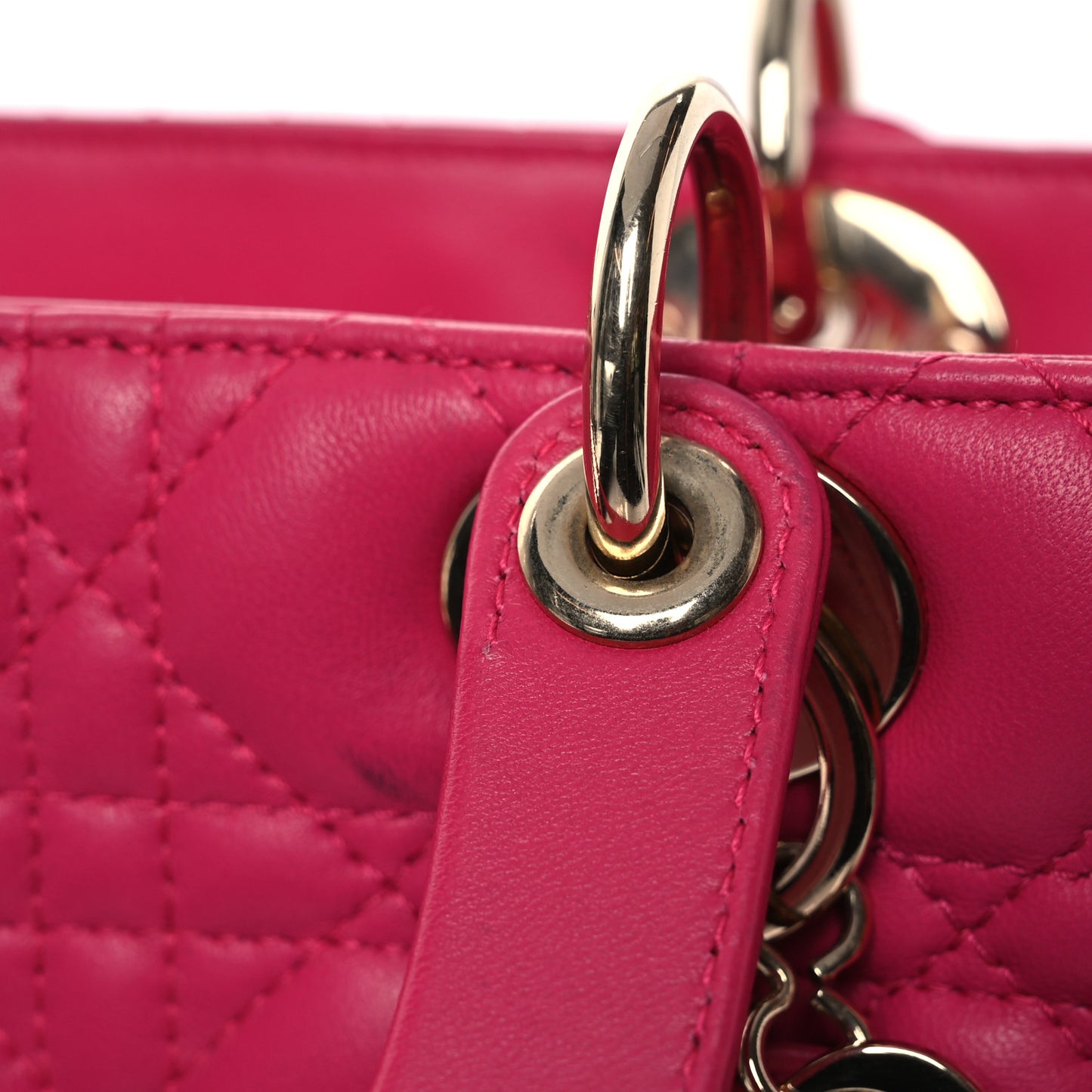 Lambskin Cannage Large Lady Dior Pink