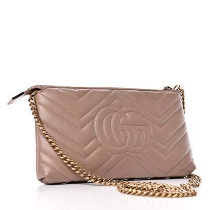 Gucci Calfskin Matelasse Mini GG Marmont Chain Bag Porcelain Rose 3 of 9