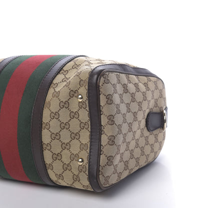 Gucci Monogram Vintage Web Medium Boston Dark Brown 12 of 13