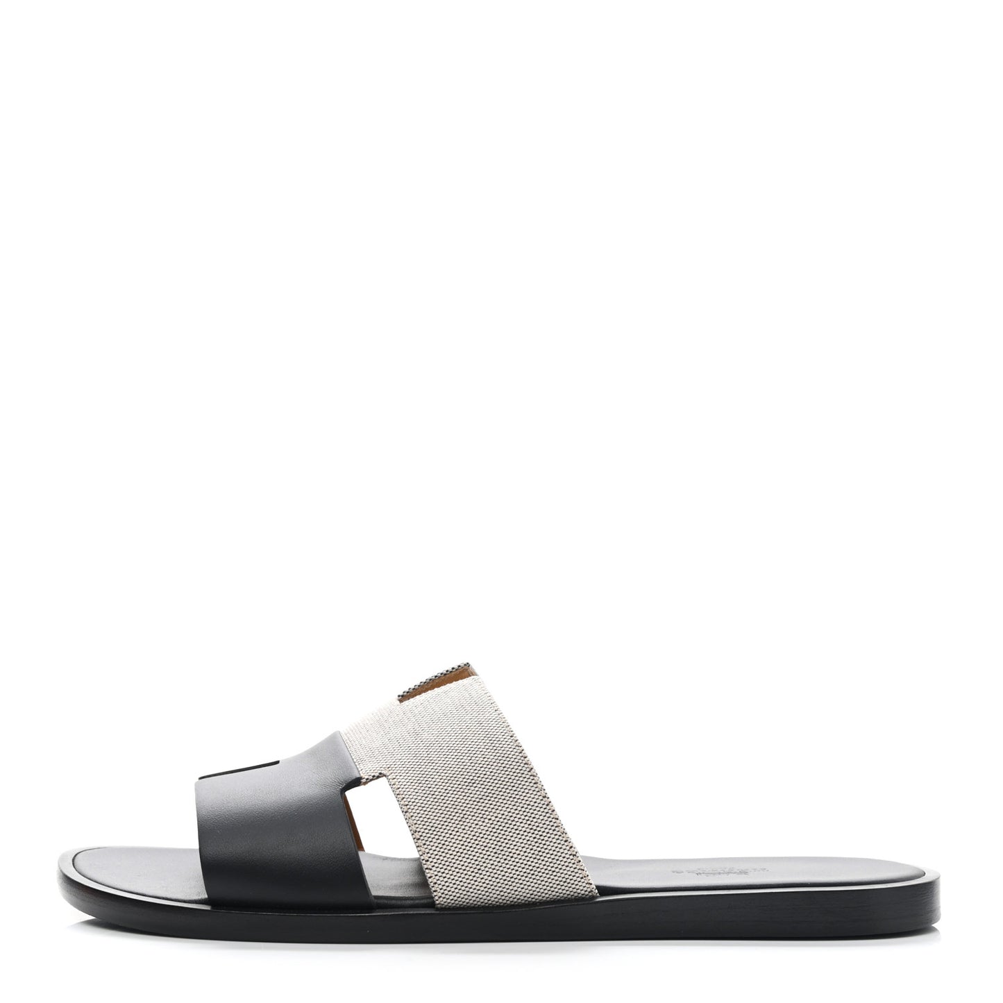 Canvas Calfskin Mens Izmir Sandals 40 Black Prunoir