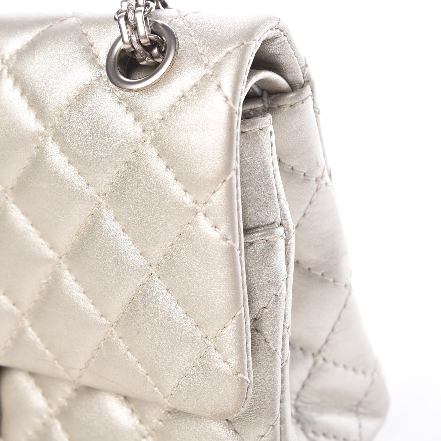 Metallic Lambskin 2.55 Reissue 225 Flap Pale Gold